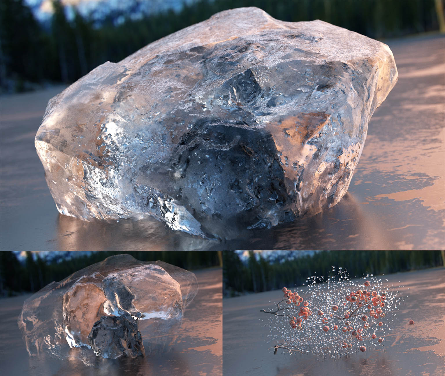 create realistic ice blender