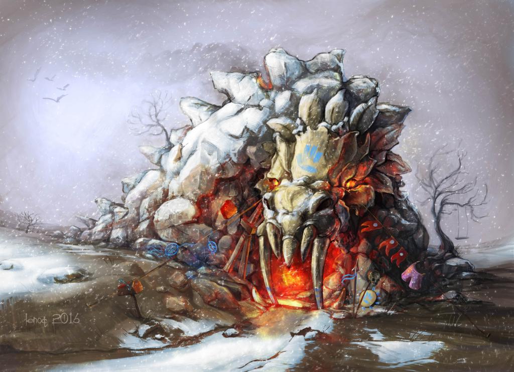 concept art fantasy dragon house