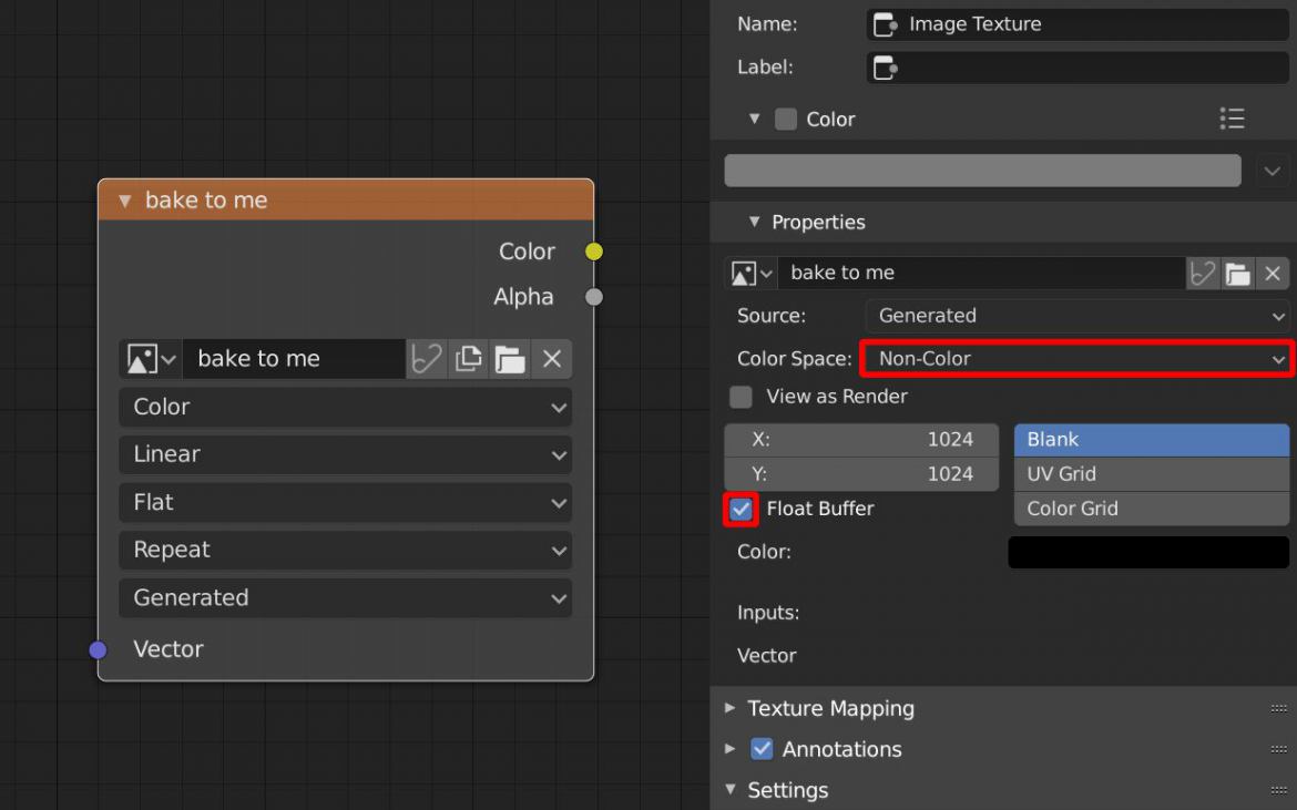 Settings grid. Settings grid