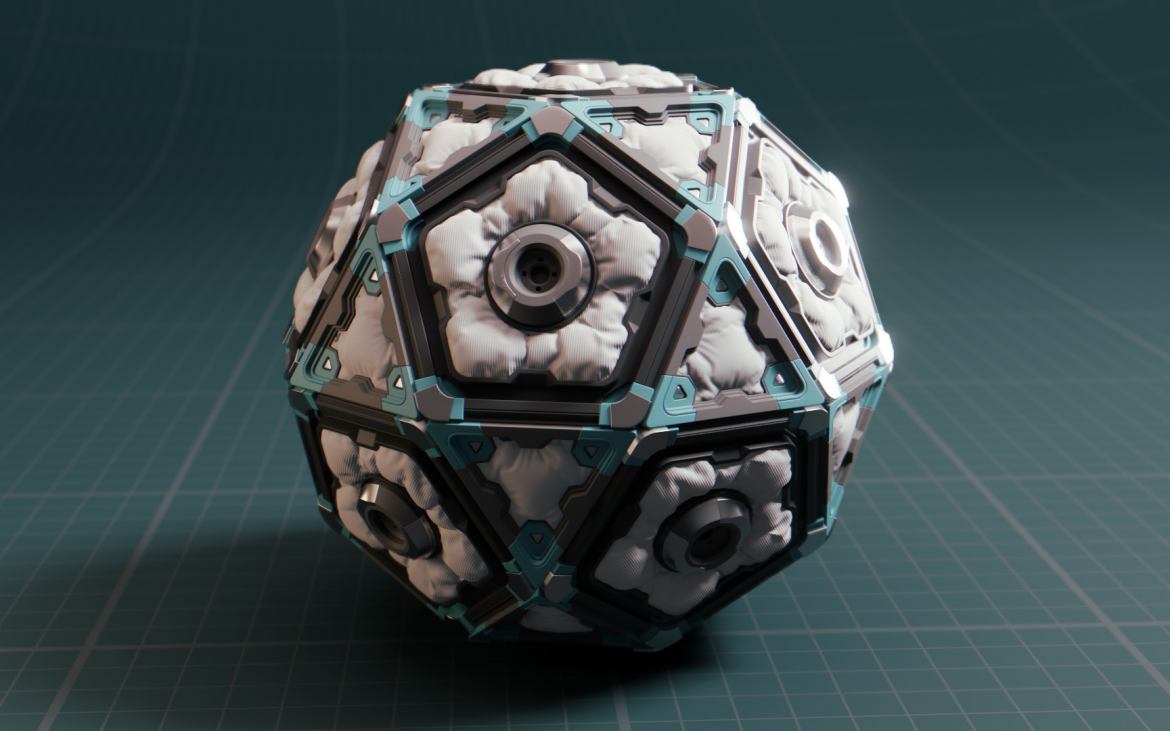 modeling sci-fi icosphere in Blender