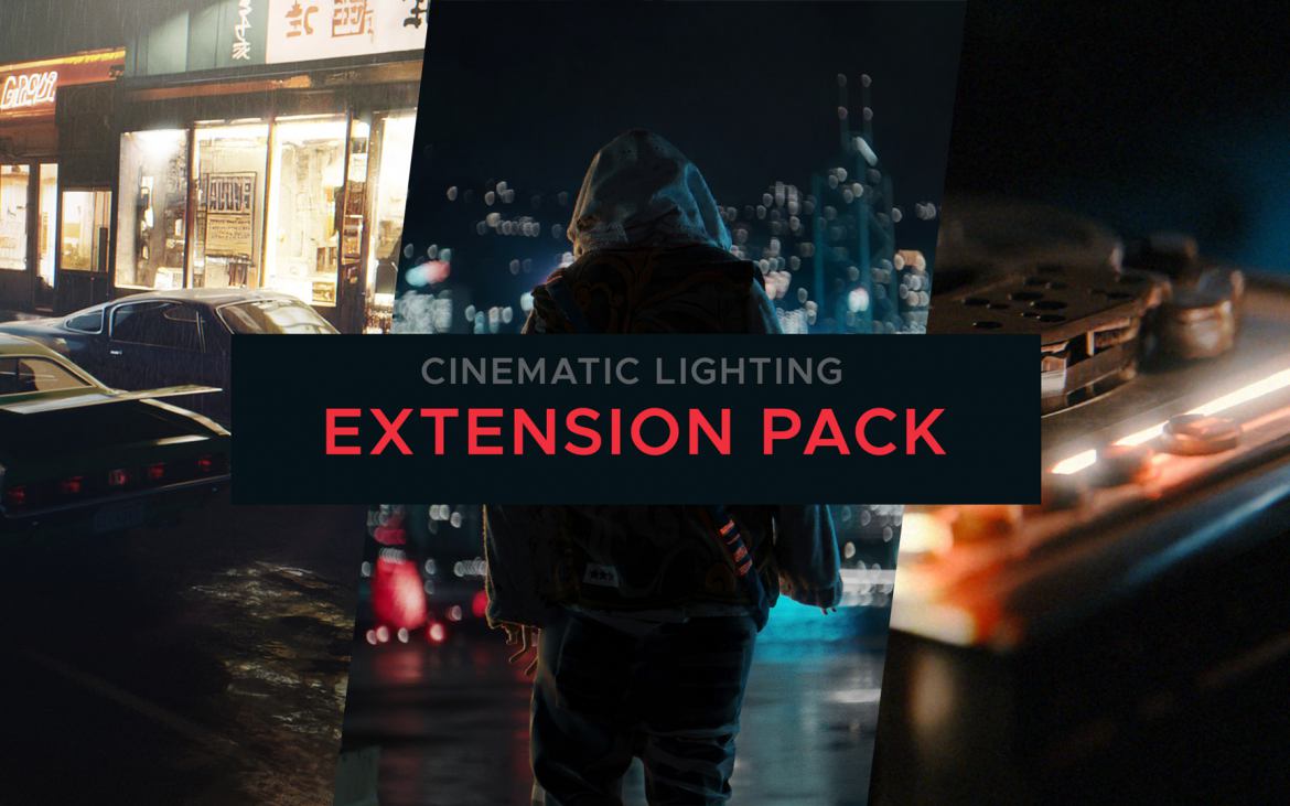title: cinematic lighting extension pack, the night 3d renders in the background