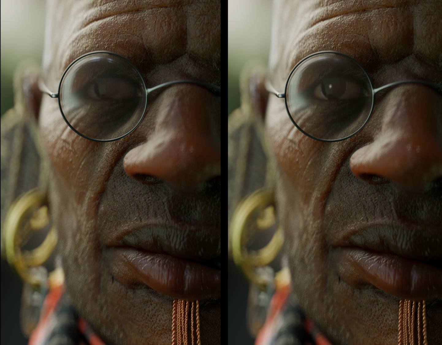 eye light (catch light) vs no eye light