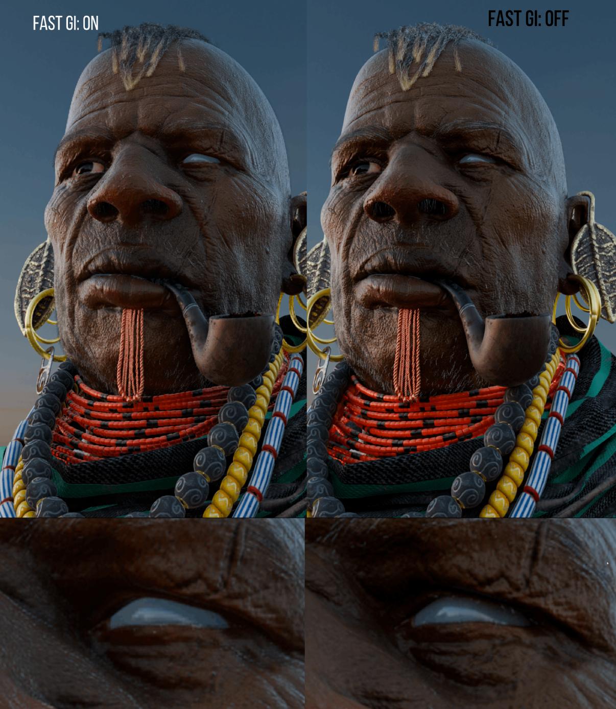 Eevee fast GI on vs off