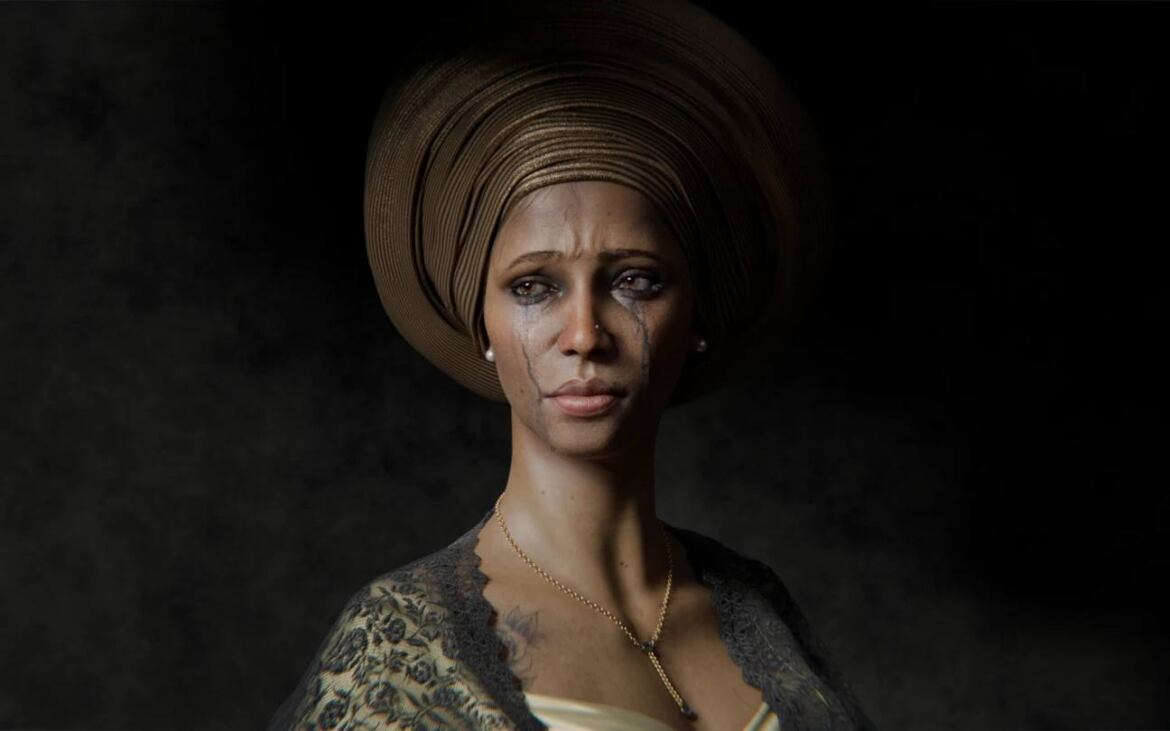 Yaw Onyina cg character portrait made in Blender