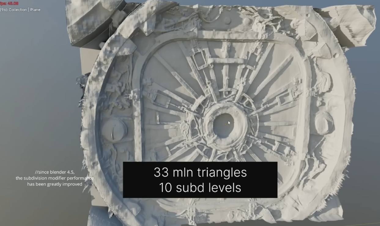 blender 33 mln triangles, 10 subd levels, running on RTX 2080ti gpu fine
