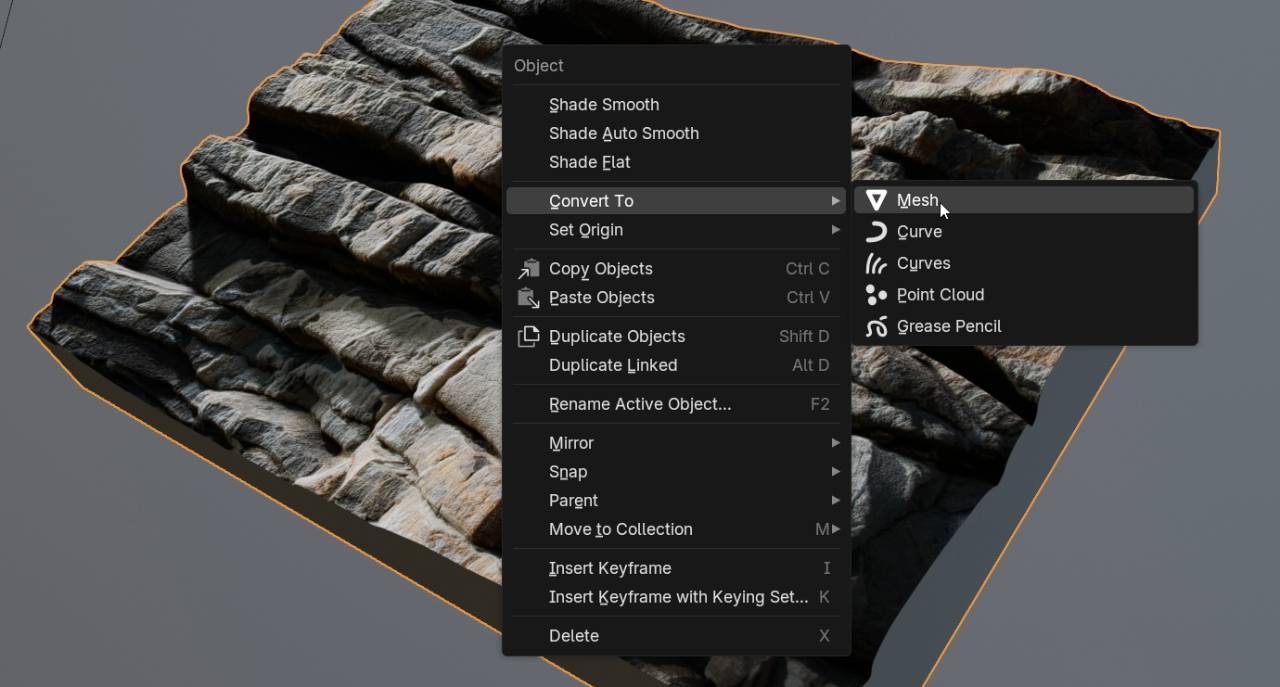 Blender, convert to mesh