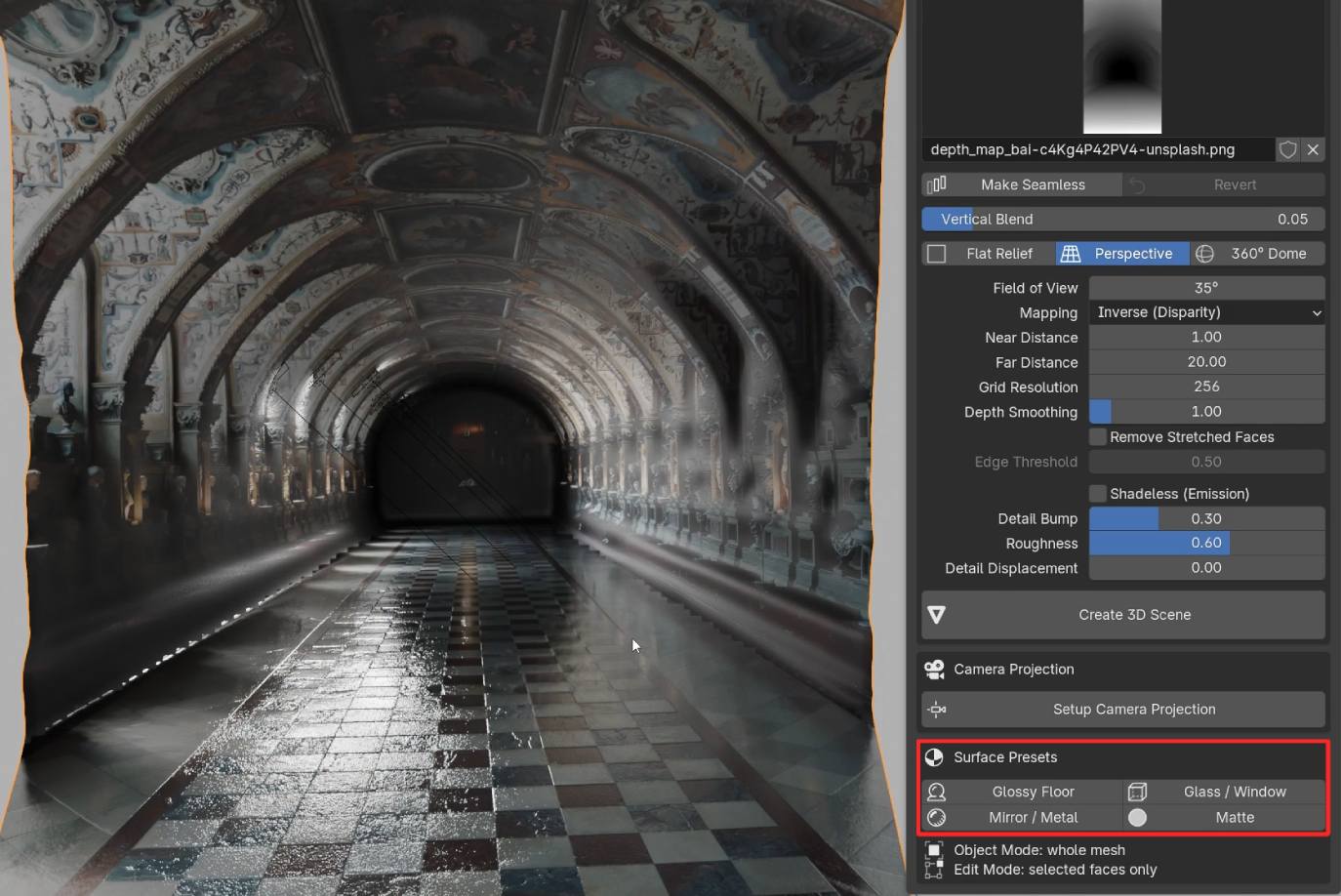 truedepth v3 different materials (glossy floor)