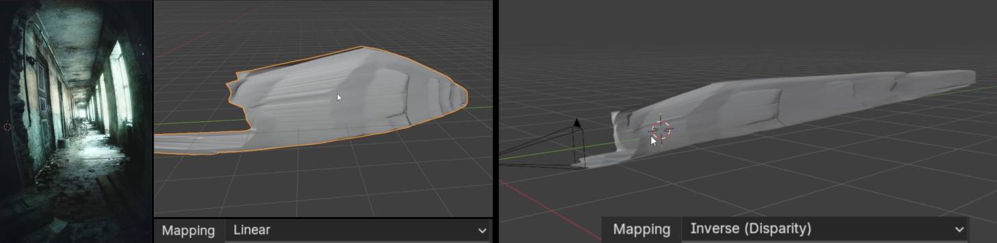 linear vs inverse mapping truedepth v3