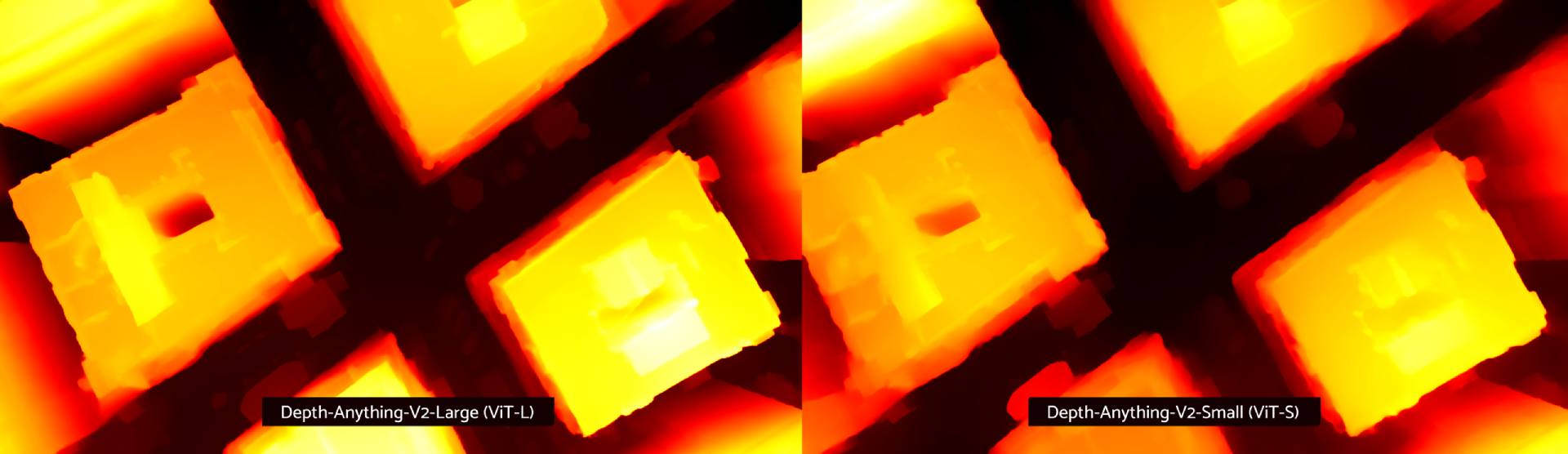 Depth-Anything-V2-Large (ViT-L) vs Depth-Anything-V2-Small (ViT-S) comparison