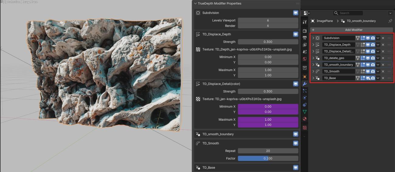 truedepth modifiers settings