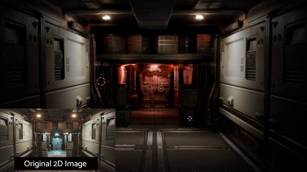 2d to 3d - sci-fi corridor by Anton Dmitriev, True Depth add-on v3