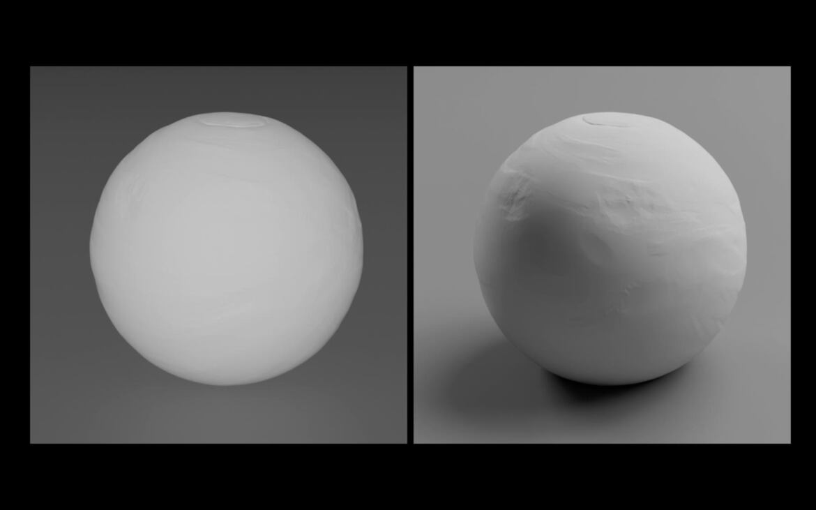 A flat sphere vs a spherical sphere