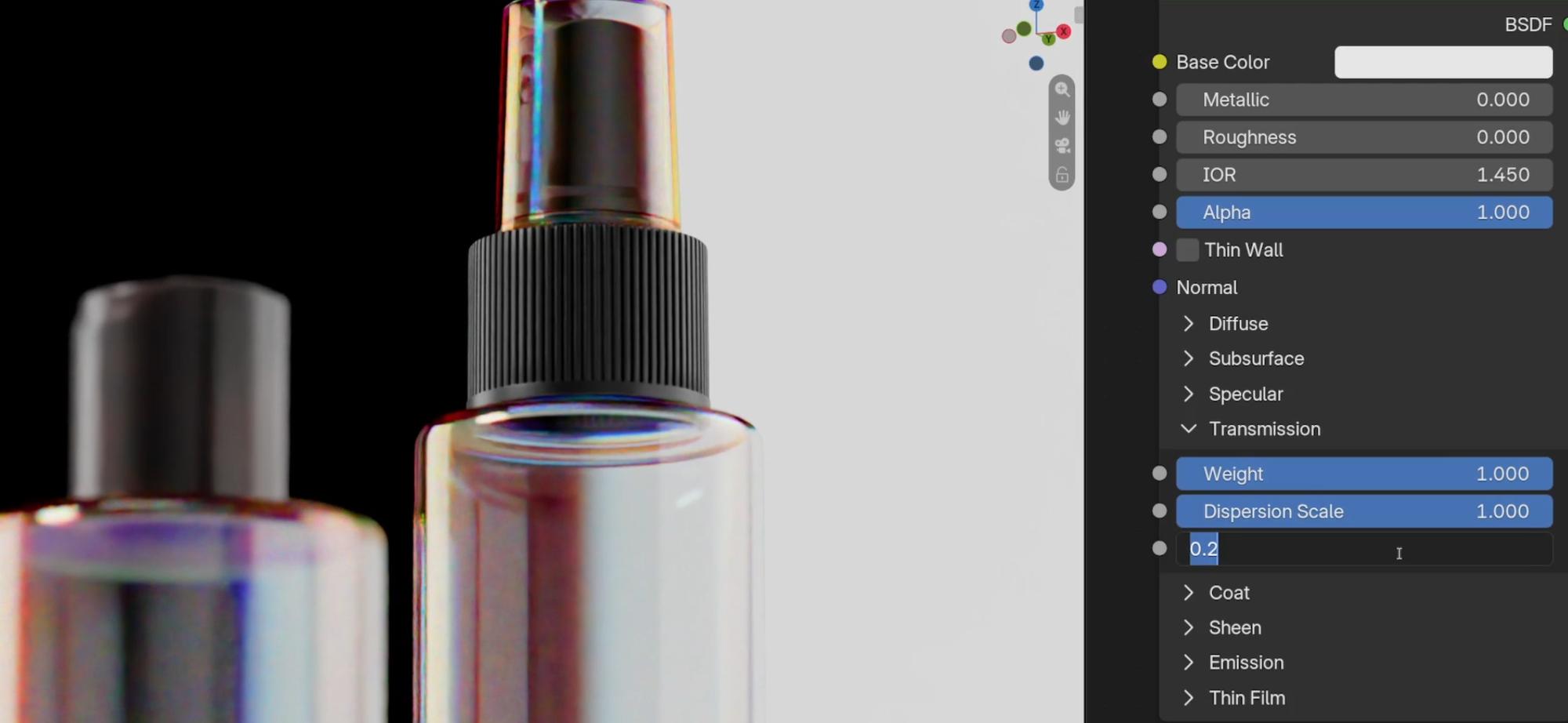 dispersion Cycles, Principled BSDF, Blender