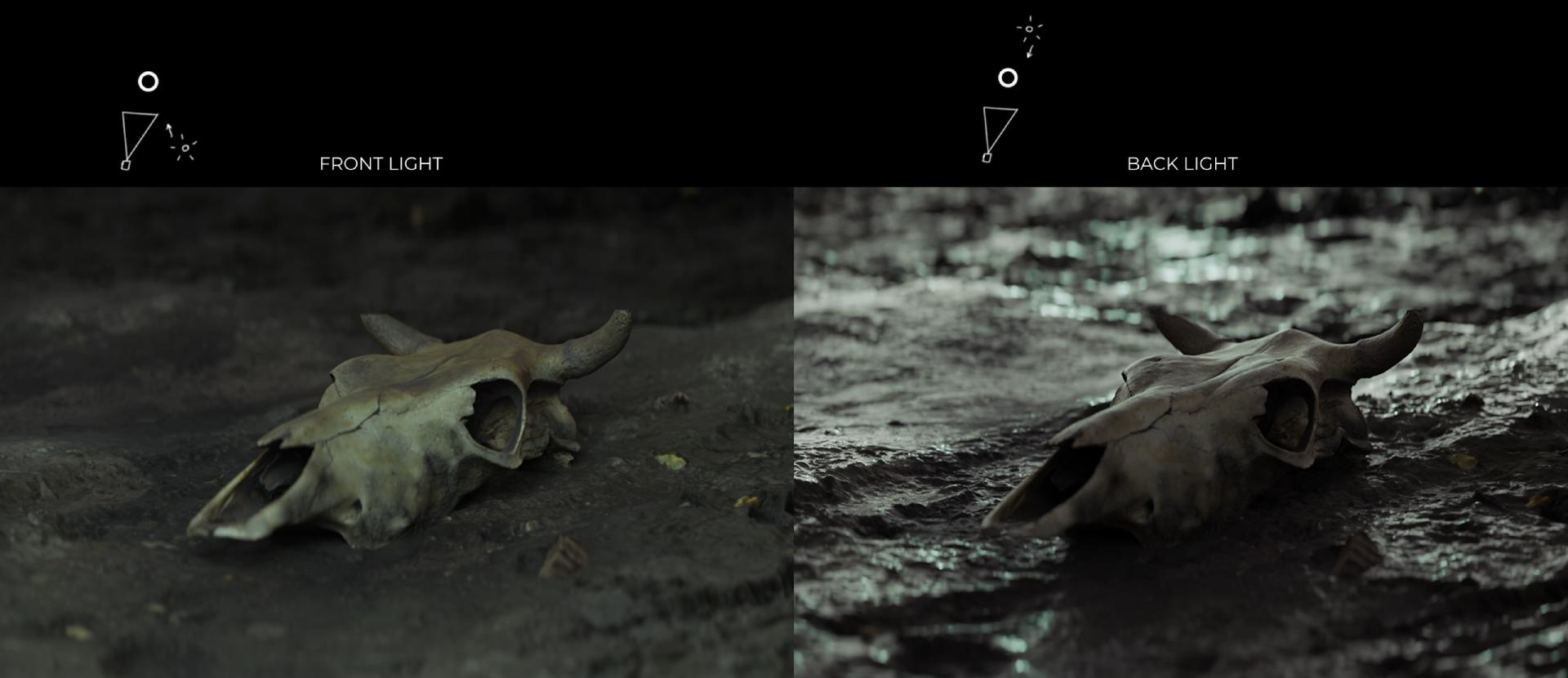 front vs back light (objects)